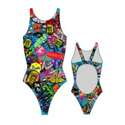 BAÑADOR NATACION MUJER STICKERS COLORS
